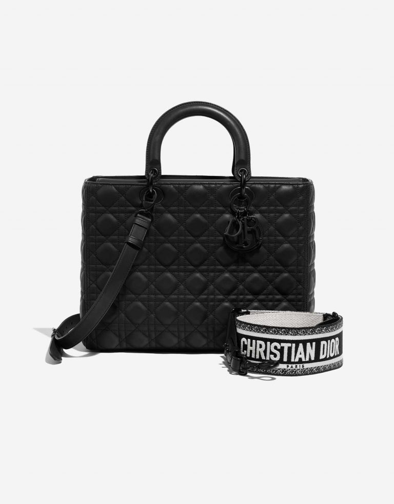 Dior Lady Large Black Front  | Sell your designer bag on Saclab.com