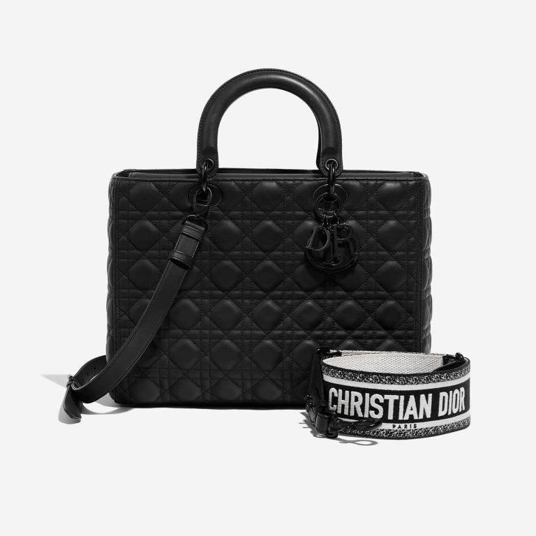 Dior Lady Large Black Front  | Sell your designer bag on Saclab.com