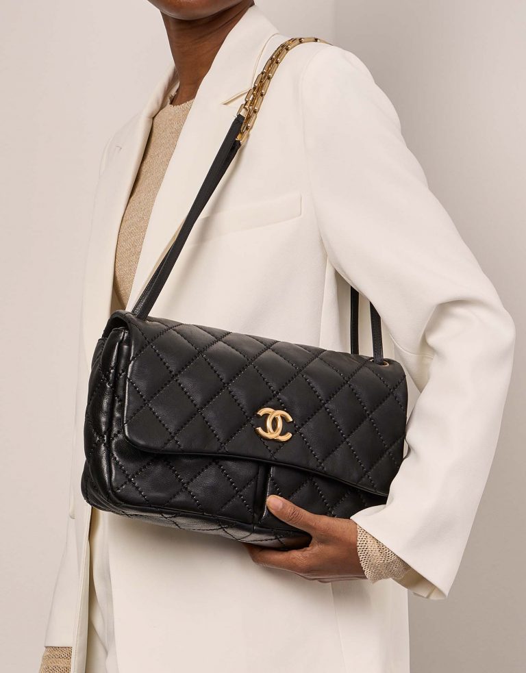 Pre-owned Chanel bag Timeless Jumbo Calf Black Black Model | Sell your designer bag on Saclab.com