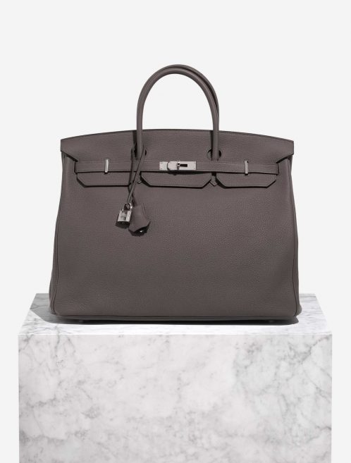 Hermès BirkinHSS 40 Etain-Malachite Front  | Sell your designer bag on Saclab.com