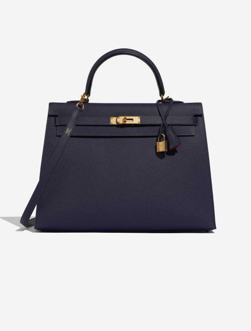 Hermès Kelly 35 BleuSaphir-Geranium Front  | Sell your designer bag on Saclab.com