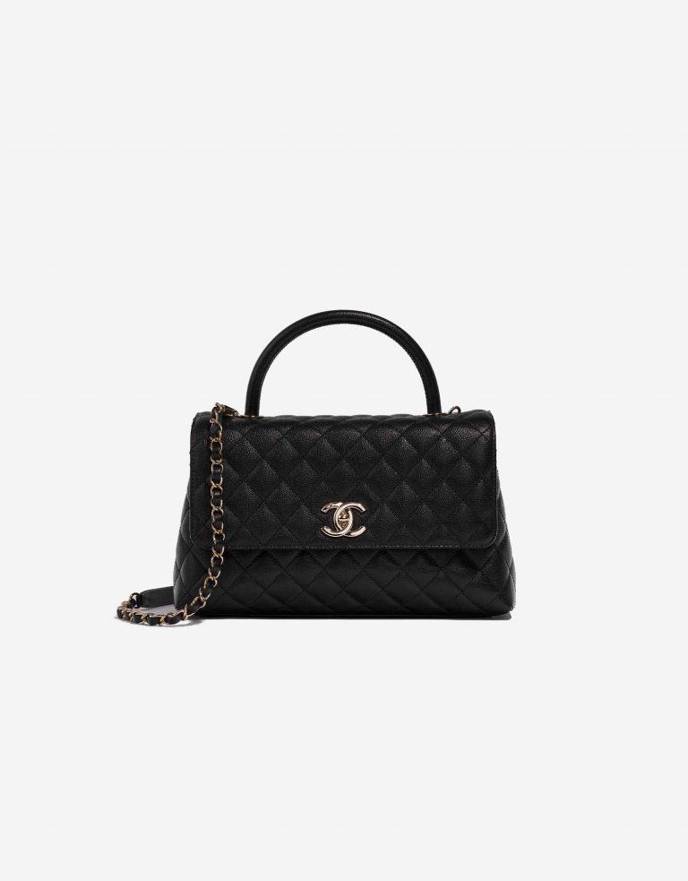 Chanel TimelessHandle Medium Black Front  | Sell your designer bag on Saclab.com