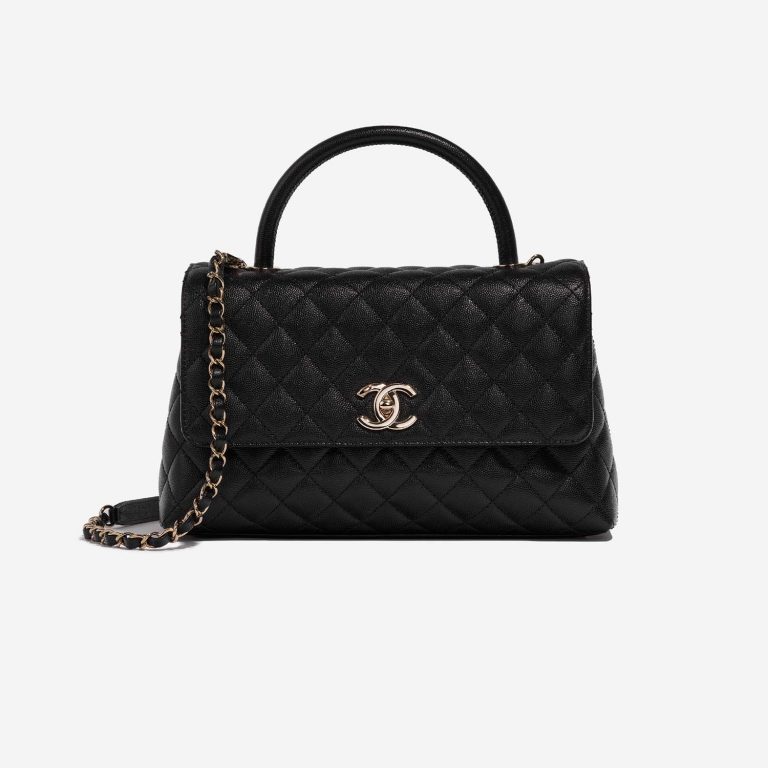 Chanel TimelessHandle Medium Black Front  | Sell your designer bag on Saclab.com