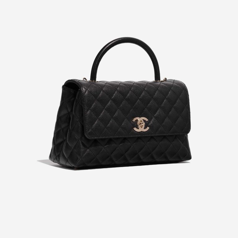 Chanel TimelessHandle Medium Black Side Front  | Sell your designer bag on Saclab.com