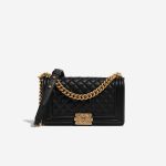 Chanel Boy OldMedium Black Front  | Sell your designer bag on Saclab.com