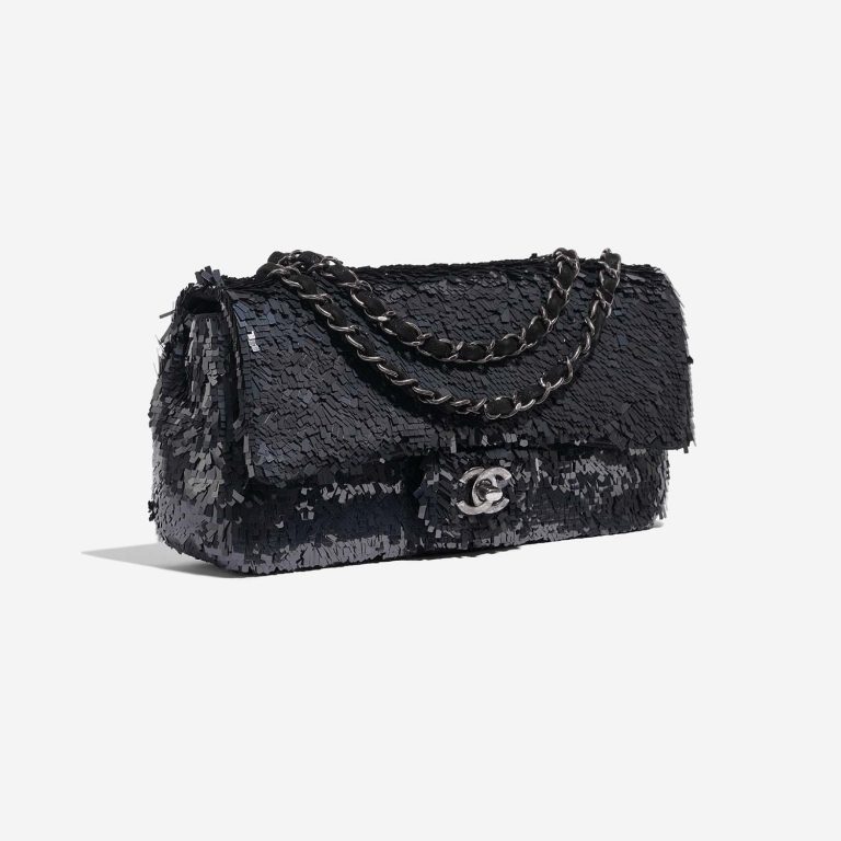 Chanel Timeless Medium DarkBlue Side Front  | Sell your designer bag on Saclab.com