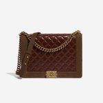 Chanel Boy Large Burgundy-Brown Front  | Sell your designer bag on Saclab.com