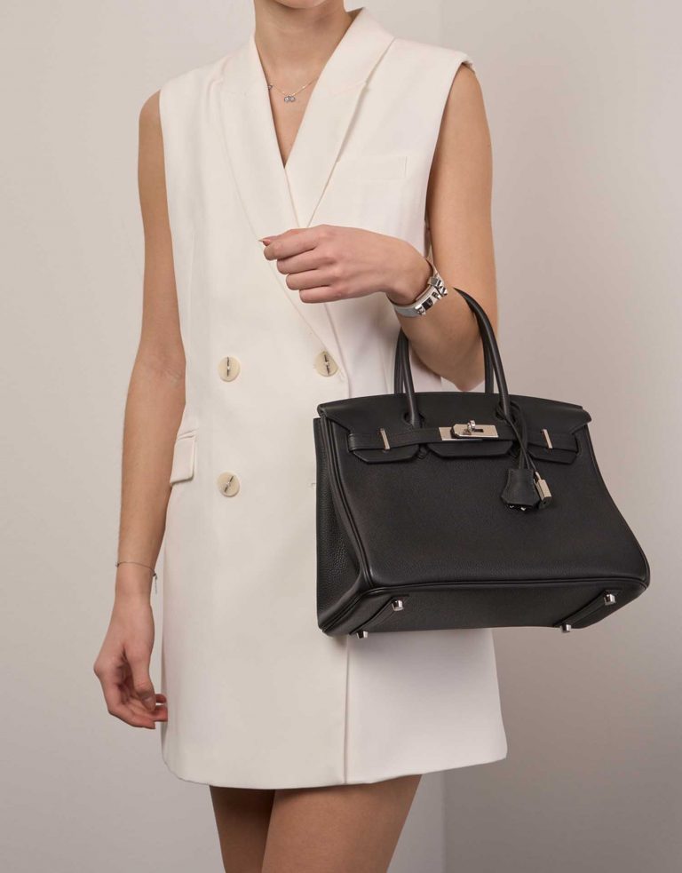Hermès Birkin3in1 30 Black-Ecru Sizes Worn | Sell your designer bag on Saclab.com