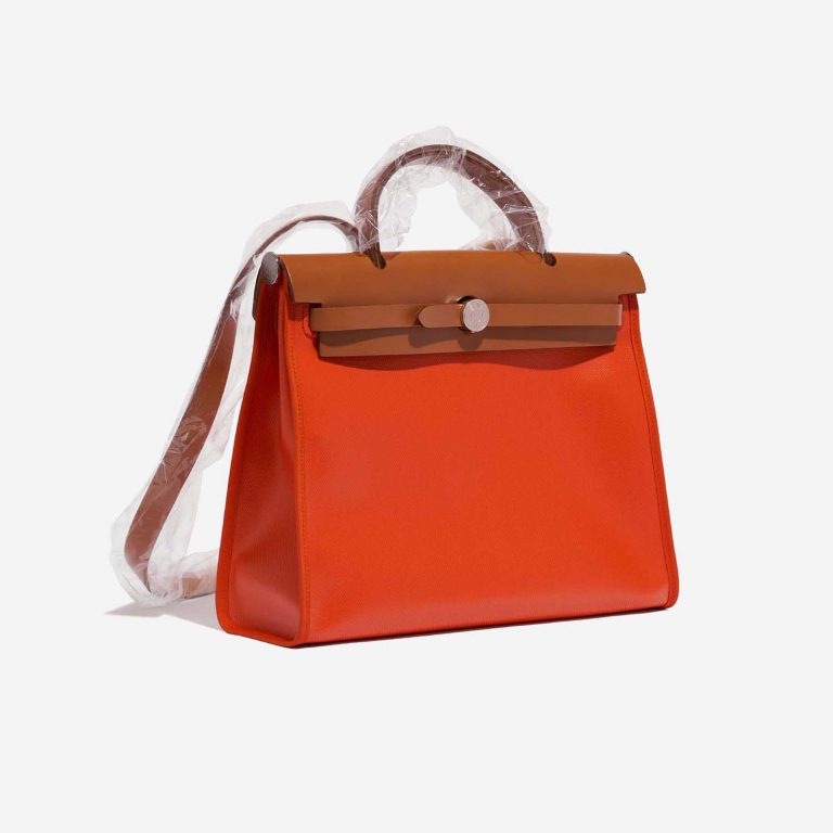 Hermès Herbag 31 OrangeMécano-Fauve-Ecru Side Front  | Sell your designer bag on Saclab.com