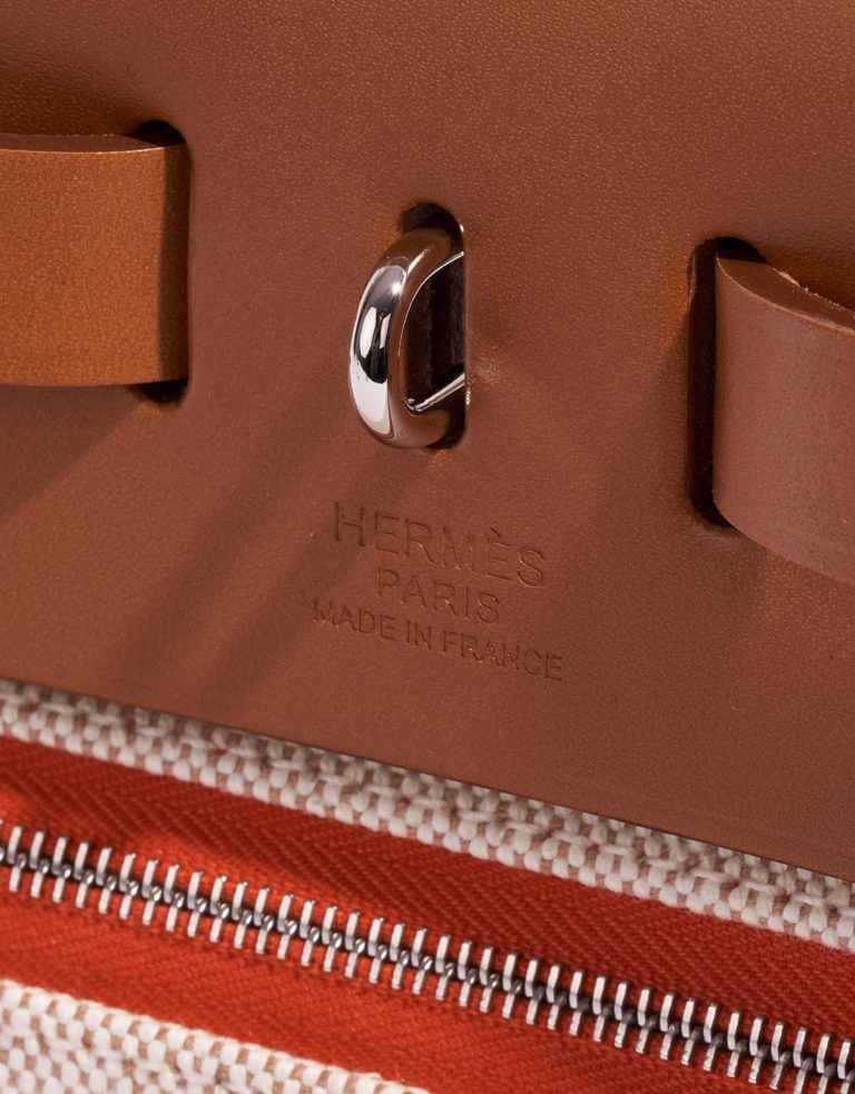Hermès Herbag 31 OrangeMécano-Fauve-Ecru Logo  | Sell your designer bag on Saclab.com