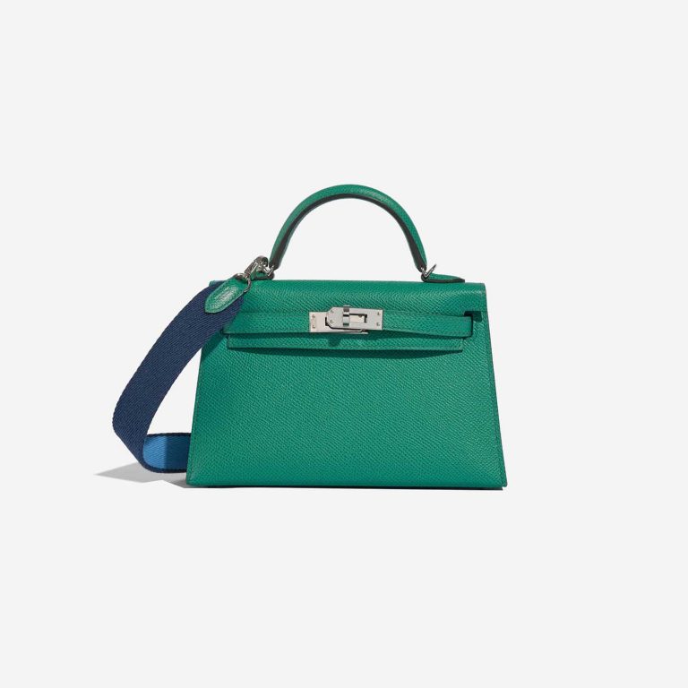Hermès Kelly Mini VertJade-BlueParadise-BlueSaphire Front  | Sell your designer bag on Saclab.com