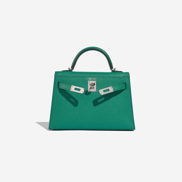 Hermès Kelly Mini VertJade-BlueParadise-BlueSaphire Front Open | Sell your designer bag on Saclab.com