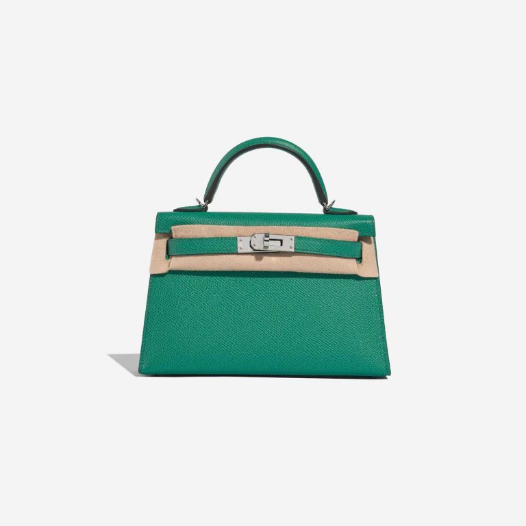 Hermès Kelly Mini VertJade-BlueParadise-BlueSaphire Front Velt | Sell your designer bag on Saclab.com