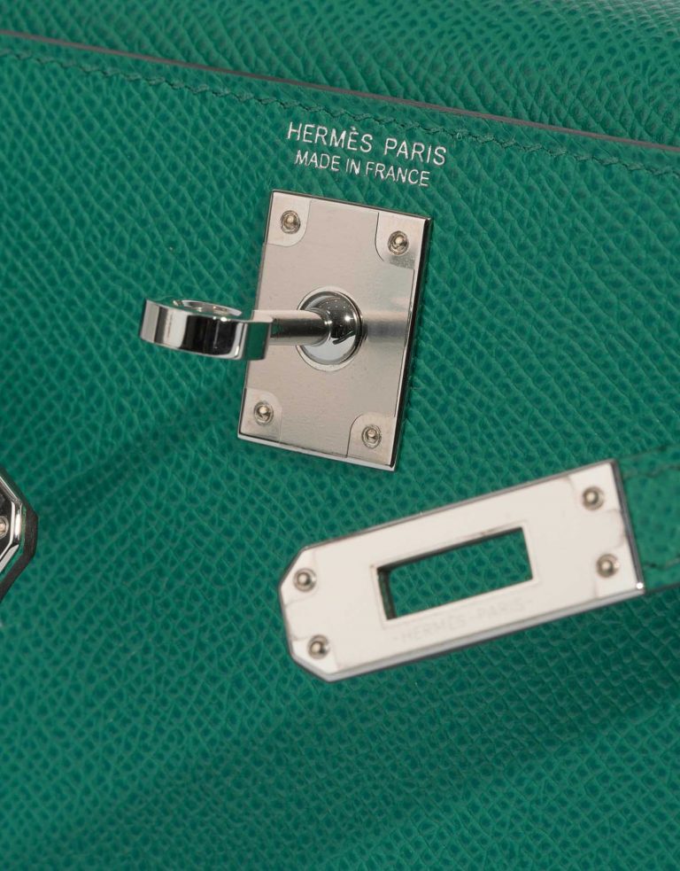 Hermès Kelly Mini VertJade-BlueParadise-BlueSaphire Logo  | Sell your designer bag on Saclab.com