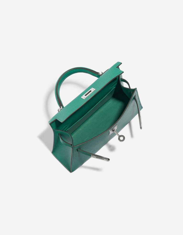Hermès Kelly Mini VertJade-BlueParadise-BlueSaphire Inside  | Sell your designer bag on Saclab.com