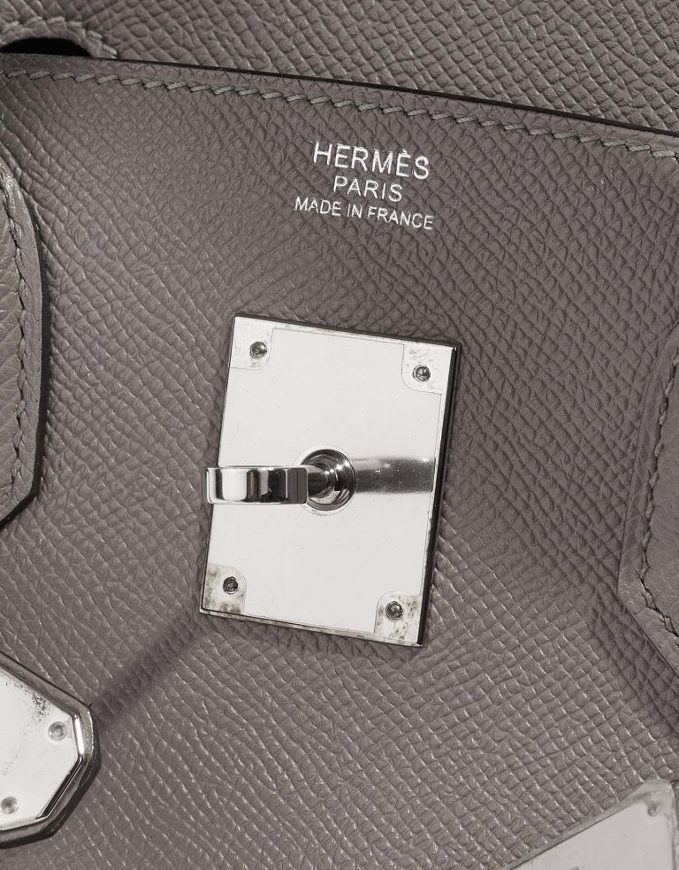 Pre-owned Hermès bag Birkin 30 Epsom Gris Asphalte Brown, Grey Logo | Sell your designer bag on Saclab.com