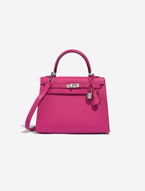 Pre-owned Hermès bag Kelly 25 Epsom Rose Pourpre Front | Sell your designer bag on Saclab.com