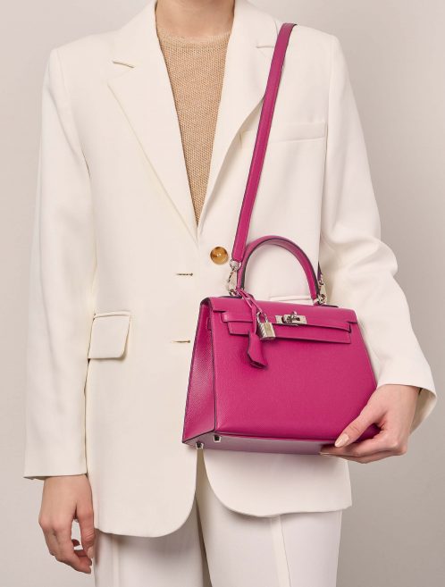 Pre-owned Hermès bag Kelly 25 Epsom Rose Pourpre Model | Sell your designer bag on Saclab.com