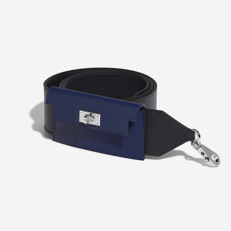 Hermès KellyPocketStrap Caban-BleuSaphir Front  | Sell your designer bag on Saclab.com