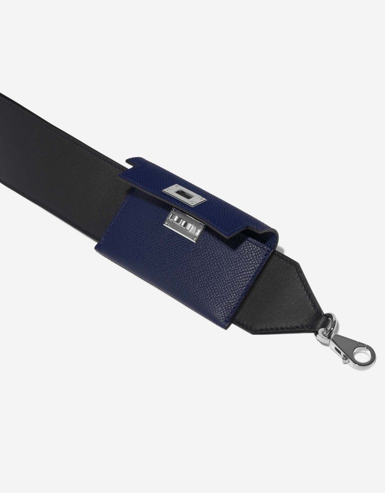 Hermès KellyPocketStrap Caban-BleuSaphir Closing System  | Sell your designer bag on Saclab.com