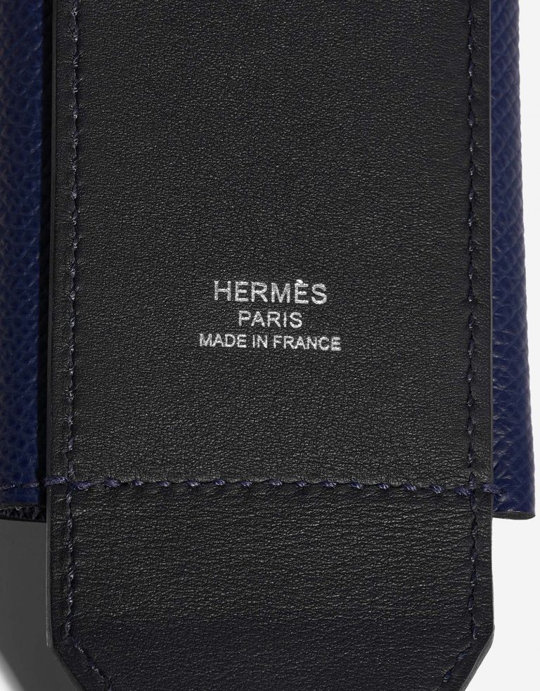 Hermès KellyPocketStrap Caban-BleuSaphir Logo  | Sell your designer bag on Saclab.com