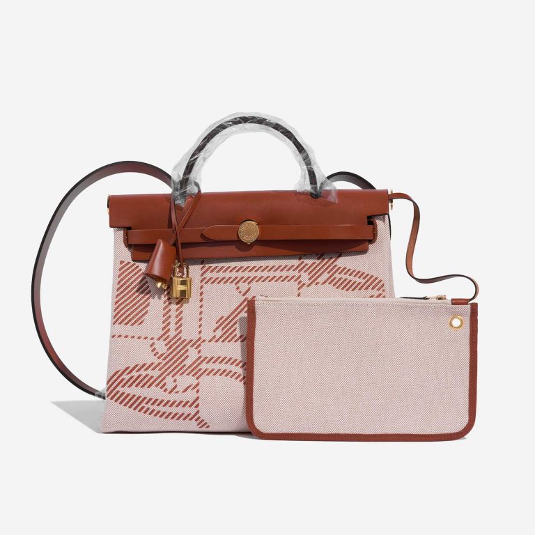 Hermès Herbag 31 Cuivre-Ecru-Beige Front  | Sell your designer bag on Saclab.com