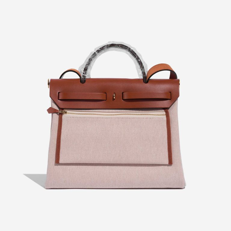 Hermès Herbag 31 Cuivre-Ecru-Beige Back  | Sell your designer bag on Saclab.com