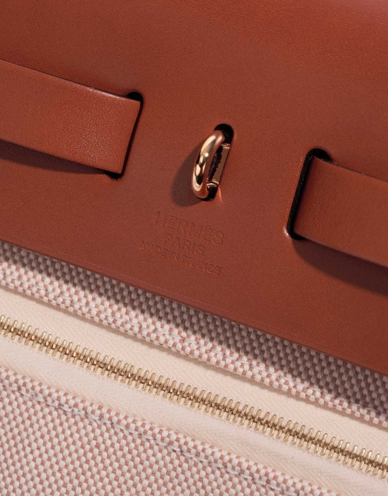 Hermès Herbag 31 Cuivre-Ecru-Beige Logo  | Sell your designer bag on Saclab.com