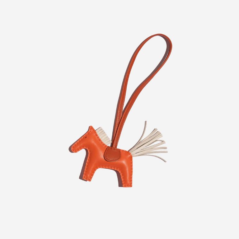 Hermès Rodeo PM OrangePoppy-Craie-Cornaline Front  | Sell your designer bag on Saclab.com