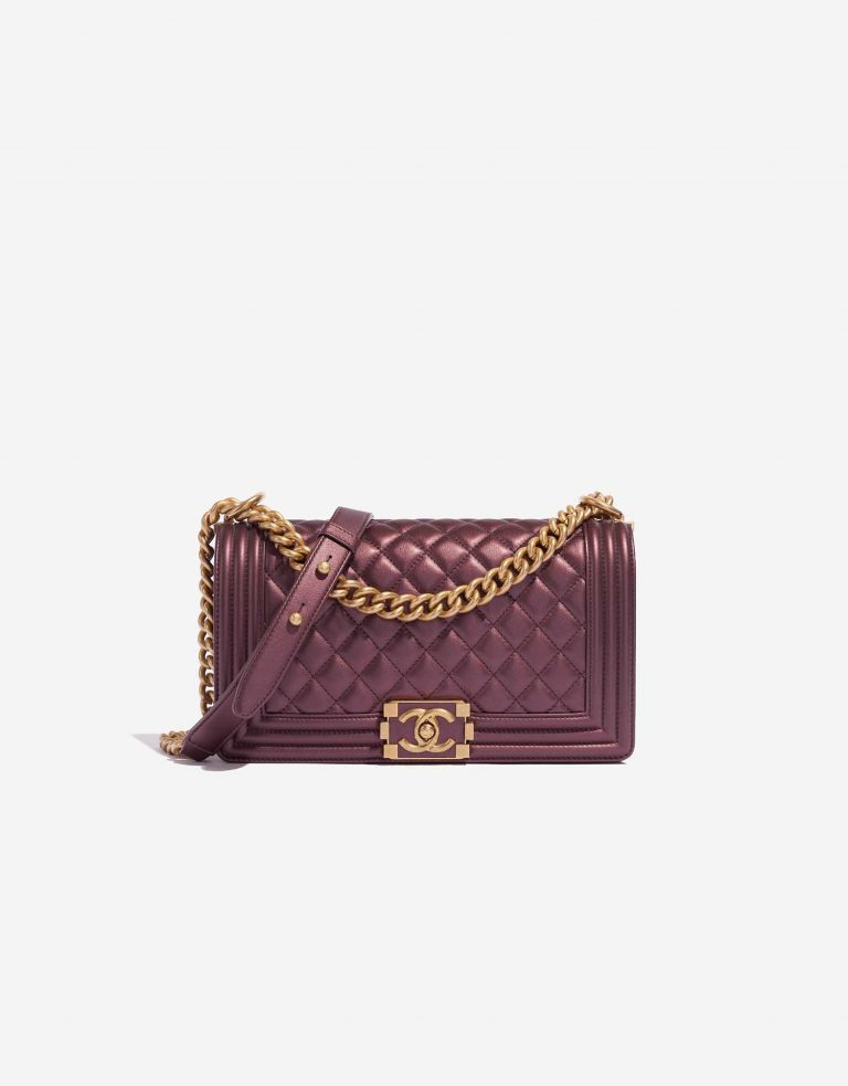 Chanel Boy NewMedium MetallicRoseGold Front  | Sell your designer bag on Saclab.com