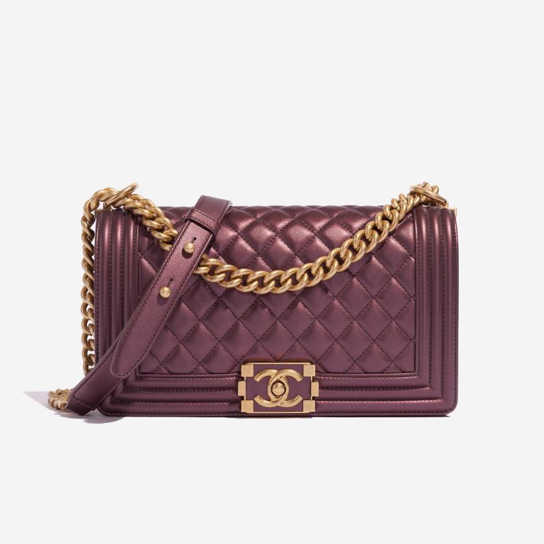 Chanel Boy NewMedium MetallicRoseGold Front  | Sell your designer bag on Saclab.com