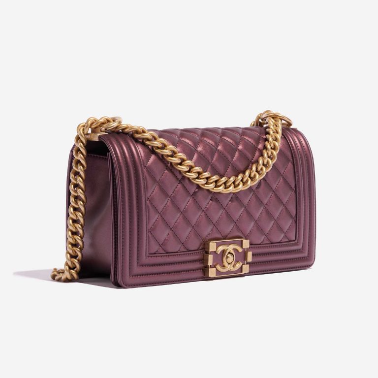 Chanel Boy NewMedium MetallicRoseGold Side Front  | Sell your designer bag on Saclab.com