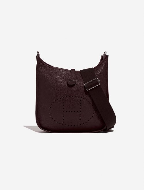 Pre-owned Hermès bag Evelyne 29 Taurillon Clemence Havane Brown Front | Sell your designer bag on Saclab.com