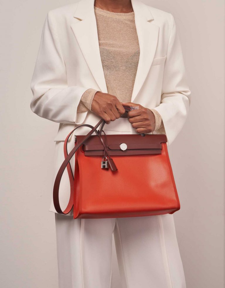 Hermès Herbag 31 OrangeMecano-Ecru-Beige-RougeH 1M | Sell your designer bag on Saclab.com
