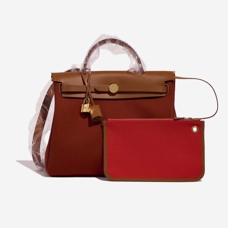 Hermès Herbag 31 Cuivre-Mecan-Fauve Front  | Sell your designer bag on Saclab.com