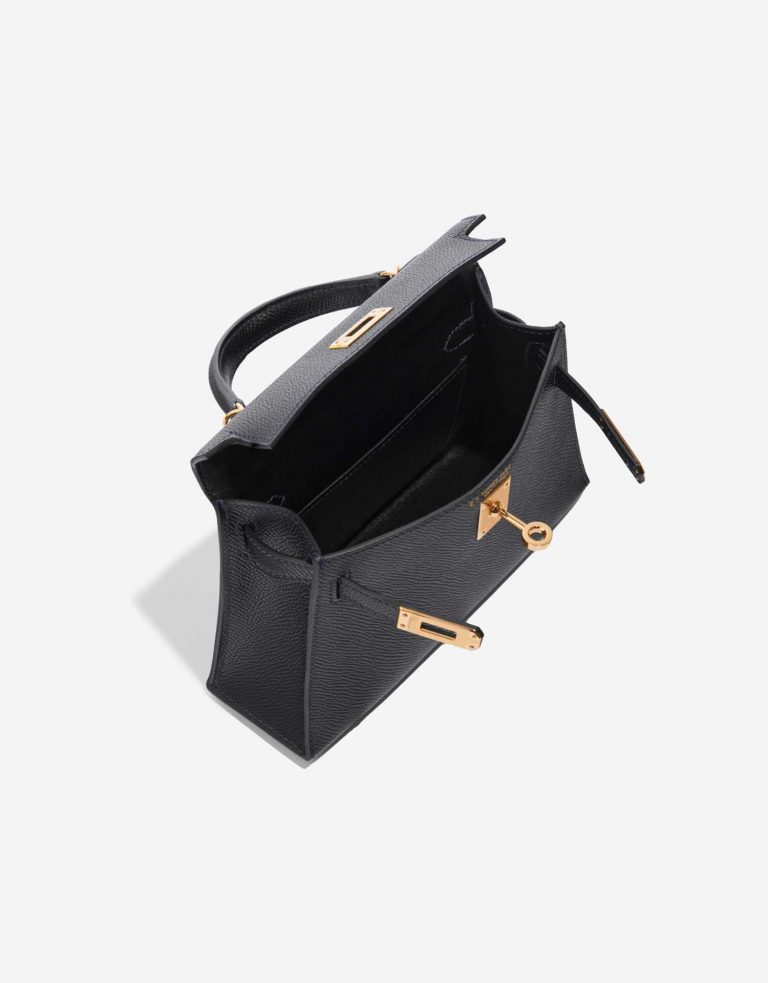 Pre-owned Hermès bag Kelly HSS Mini Epsom Black / Blue Indigo Black Inside | Sell your designer bag on Saclab.com