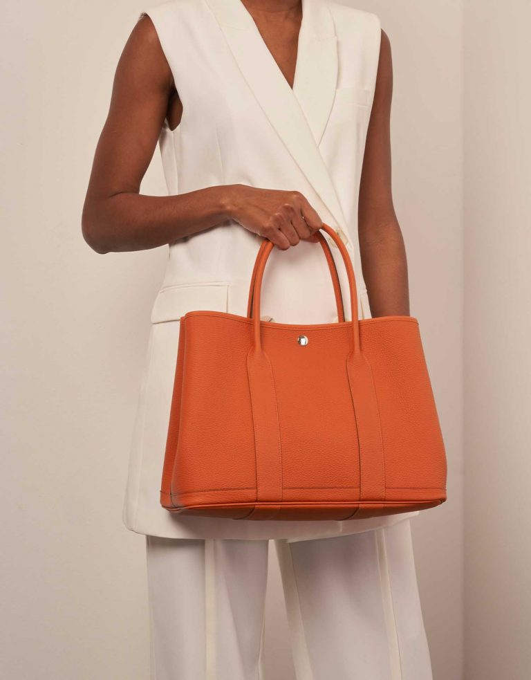 Hermès GardenParty 36 OrangeH Sizes Worn | Sell your designer bag on Saclab.com