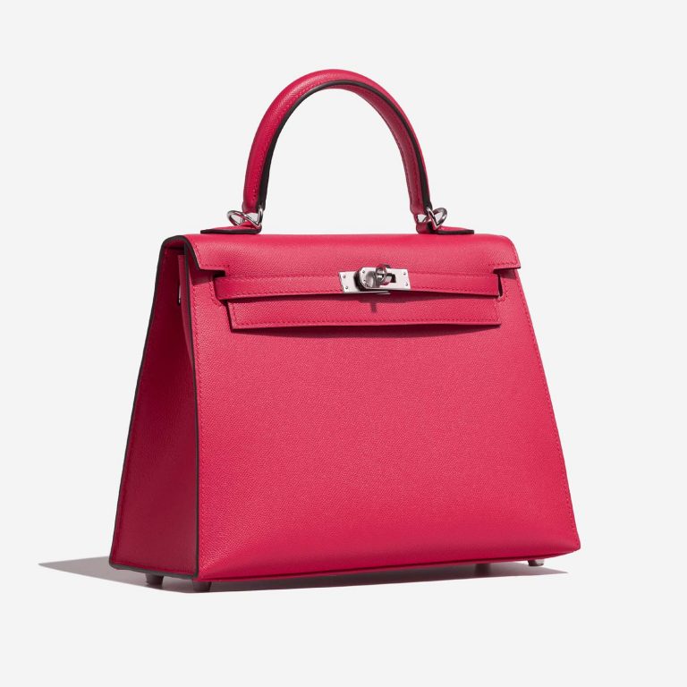 Hermès Kelly 25 RoseExtreme-RougePiment Side Front  | Sell your designer bag on Saclab.com