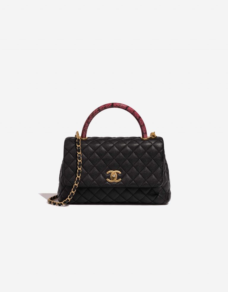 Chanel TimelessHandle Medium Black-Pink Front  | Sell your designer bag on Saclab.com
