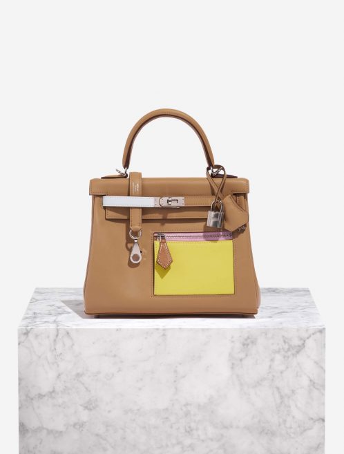 Pre-owned Hermès bag Kelly 25 Swift Colormatic Chai / Mauve / Bleu Brume / Jaune de Naples Beige, Multicolour | Sell your designer bag on Saclab.com
