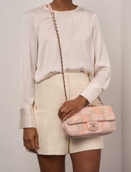 Pre-owned Chanel bag Timeless Medium Lamb / Python Multicolour Nude / Pink Pink | Sell your designer bag on Saclab.com
