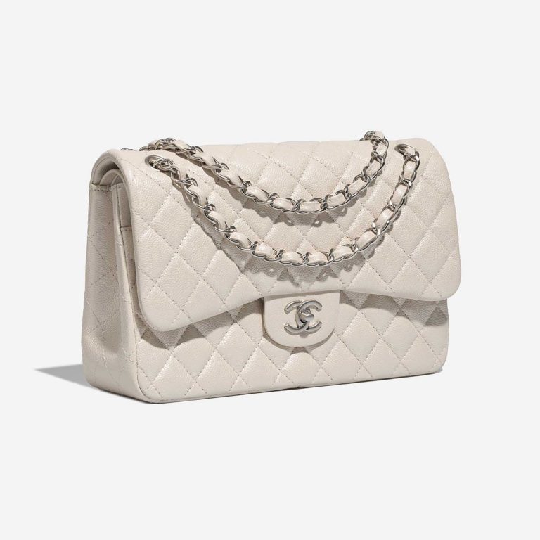 Pre-owned Chanel bag Timeless Jumbo Caviar Pearl White White | Sell your designer bag on Saclab.com