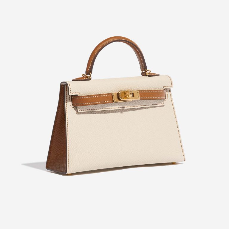 Hermès KellyHSS Mini Craie-Gold Side Front  | Sell your designer bag on Saclab.com