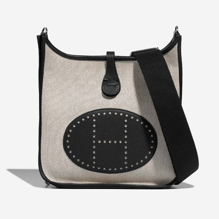Hermès Evelyne 29 Black-Ecru Front  | Sell your designer bag on Saclab.com