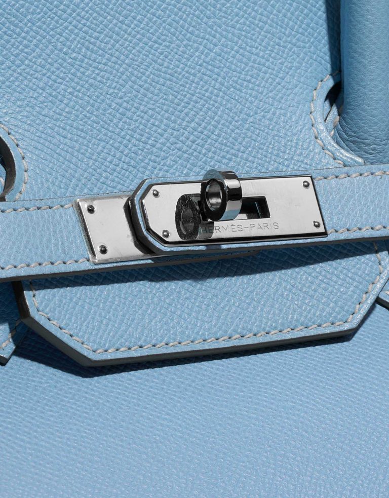 Hermès Birkin 35 Celeste-Mykonos Closing System  | Sell your designer bag on Saclab.com