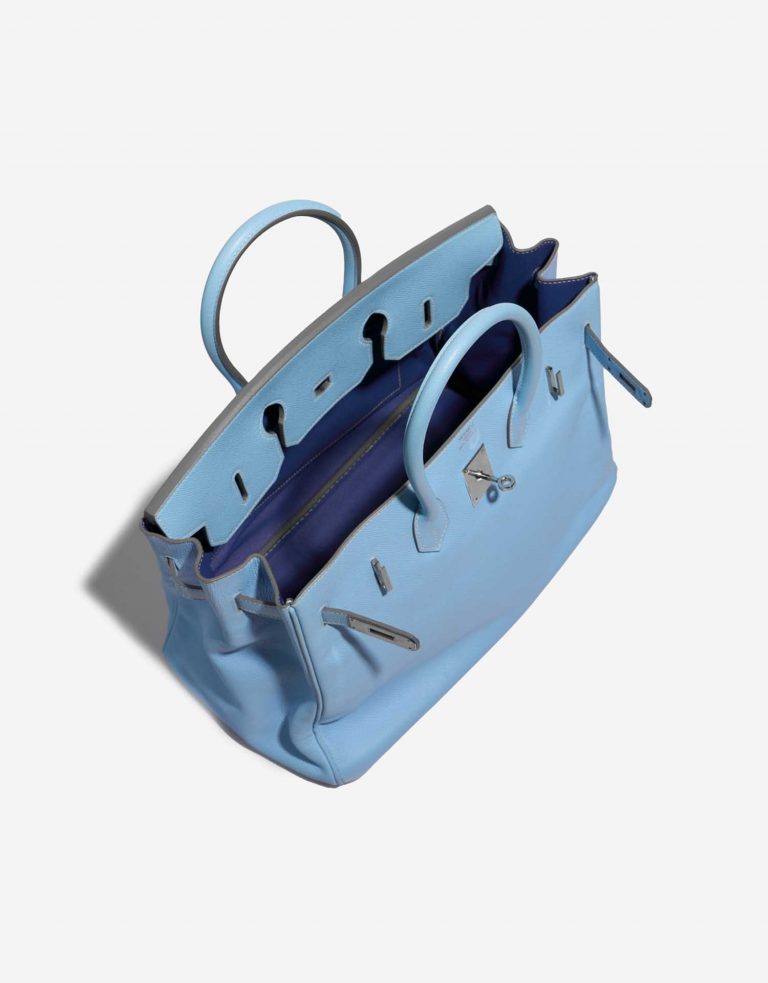 Hermès Birkin 35 Celeste-Mykonos Inside  | Sell your designer bag on Saclab.com