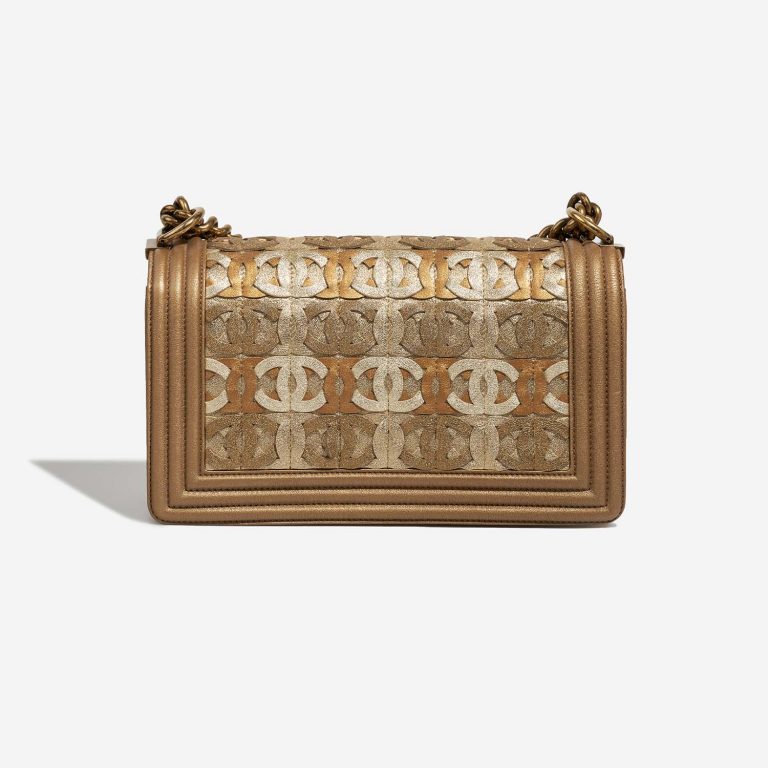 Chanel Boy OldMedium Gold-Bronze-Champagne Back  | Sell your designer bag on Saclab.com