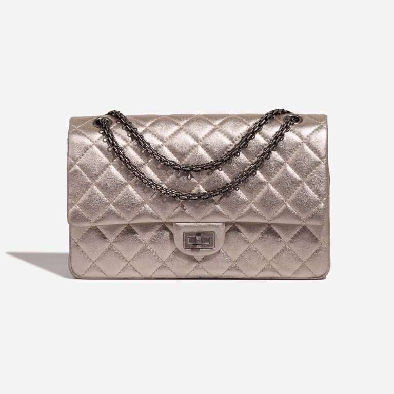 Chanel 255Reissue 226 ShinyChampagne Front  | Sell your designer bag on Saclab.com