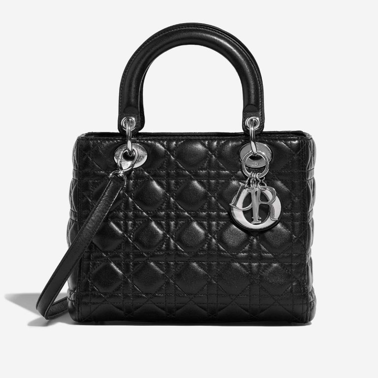 Dior Lady Medium Black Front  | Sell your designer bag on Saclab.com