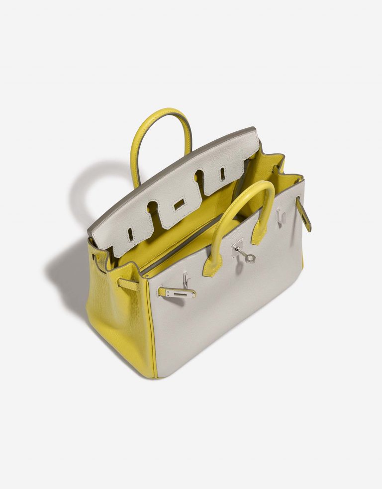Hermès BirkinHSS 25 GrisPerle-JaunedeNaples Inside  | Sell your designer bag on Saclab.com